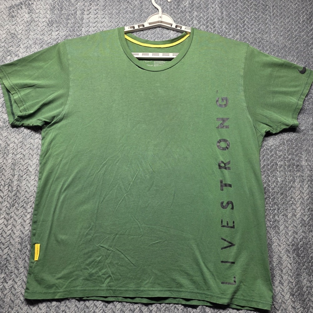 Nike Livestrong Graphic T-Shirt‎ Men's Large Green Lance Armstrong Era